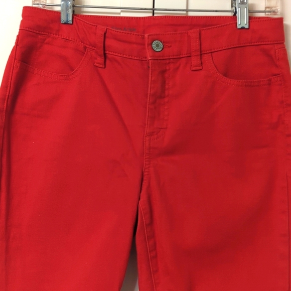 Talbots Red Denim Scalloped Ankle Pant Size 8P - Picture 8 of 11